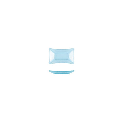 Turgla Fusion Glass Dinnerware 4.25" x 2.5" x h:0.5" 1 oz. Rectangular Blue Glass Ramekin, Set of 24 (10 - 036 - 11BBL) - iFoodservice Online
