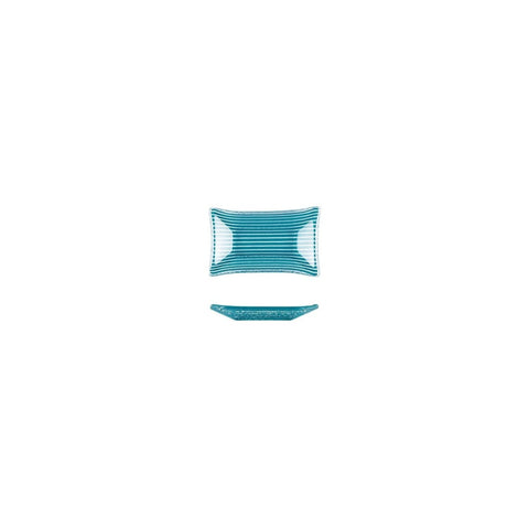 Turgla Fusion Glass Dinnerware 4.25" x 2.5" x h:0.5" 1 oz. Rectangular Blue Glass Ramekin, Set of 24 (10 - 036 - 11TRQ) - iFoodservice Online
