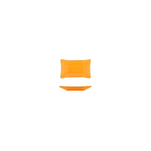 Turgla Fusion Glass Dinnerware 4.25" x 2.5" x h:0.5" 1 oz. Rectangular Orange Glass Ramekin, Set of 24 (10 - 034 - 11ORG) - iFoodservice Online