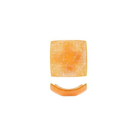 Turgla Fusion Glass Dinnerware 5.75" x 5.75" x h:2" 7 oz. Square Orange Glass Bowl, Set of 12 (10 - 031 - 15ORG) - iFoodservice Online