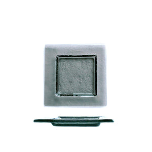 Turgla Fusion Glass Dinnerware 6" x 6" Square Charcoal Glass Plate, Set of 12 (02 - 031 - 15CHR) - iFoodservice Online