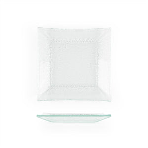 Turgla Fusion Glass Dinnerware 6.25" x 6" Square Clear Glass Plate, Set of 12 (02 - 351 - 16CLR) - iFoodservice Online