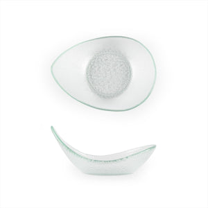 Turgla Fusion Glass Dinnerware 7.5" x 5.75" x h:3.25" 10 oz. Oval Clear Glass Bowl, Set of 6 (10 - 038 - 20CLR) - iFoodservice Online