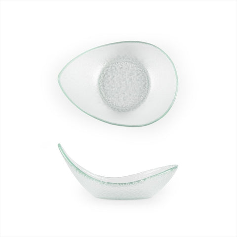 Turgla Fusion Glass Dinnerware 7.5" x 5.75" x h:3.25" 10 oz. Oval Clear Glass Bowl, Set of 6 (10 - 038 - 20CLR) - iFoodservice Online