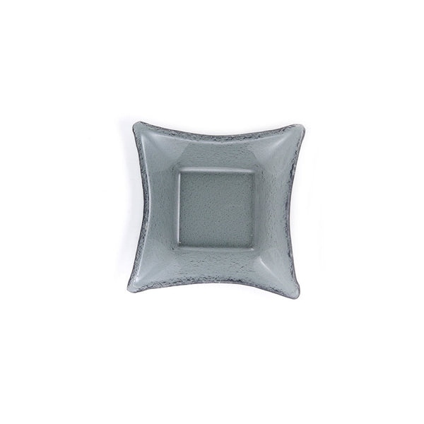 Turgla Fusion Glass Dinnerware 7.5" x 7.5" x h:2" 15 oz. Square Charcoal Glass Deep Plate, Set of 12 (02 - 358 - 20CHR) - iFoodservice Online