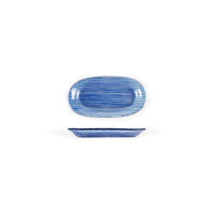 Turgla Fusion Glass Dinnerware 7.75" x 4.25" x h:0.5" Oval Blue Glass Platter, Set of 12 (10 - 210 - 20CBL) - iFoodservice Online