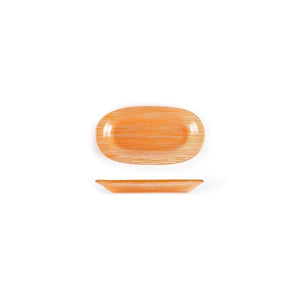 Turgla Fusion Glass Dinnerware 7.75" x 4.25" x h:0.5" Oval Orange Glass Platter, Set of 12 (10 - 210 - 20ORG) - iFoodservice Online