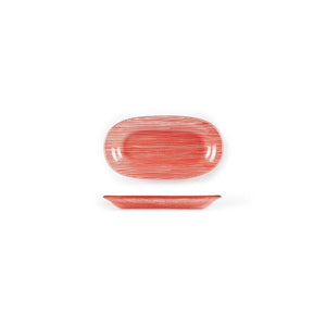 Turgla Fusion Glass Dinnerware 7.75" x 4.25" x h:0.5" Oval Red Glass Platter, Set of 12 (10 - 210 - 20RED) - iFoodservice Online