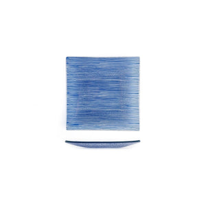 Turgla Fusion Glass Dinnerware 7.75" x 7.75" Square Blue Glass Plate, Set of 12 (02 - 414 - 20CBL) - iFoodservice Online