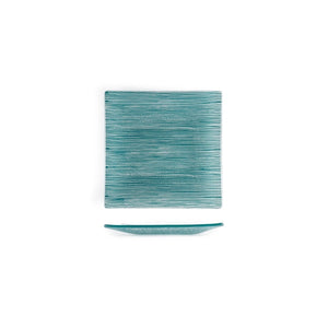 Turgla Fusion Glass Dinnerware 7.75" x 7.75" Square Blue Glass Plate, Set of 12 (02 - 414 - 20TRQ) - iFoodservice Online
