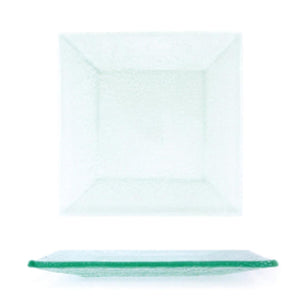 Turgla Fusion Glass Dinnerware 7.75" x 7.75" Square Clear Glass Plate, Set of 12 (02 - 351 - 20CLR) - iFoodservice Online