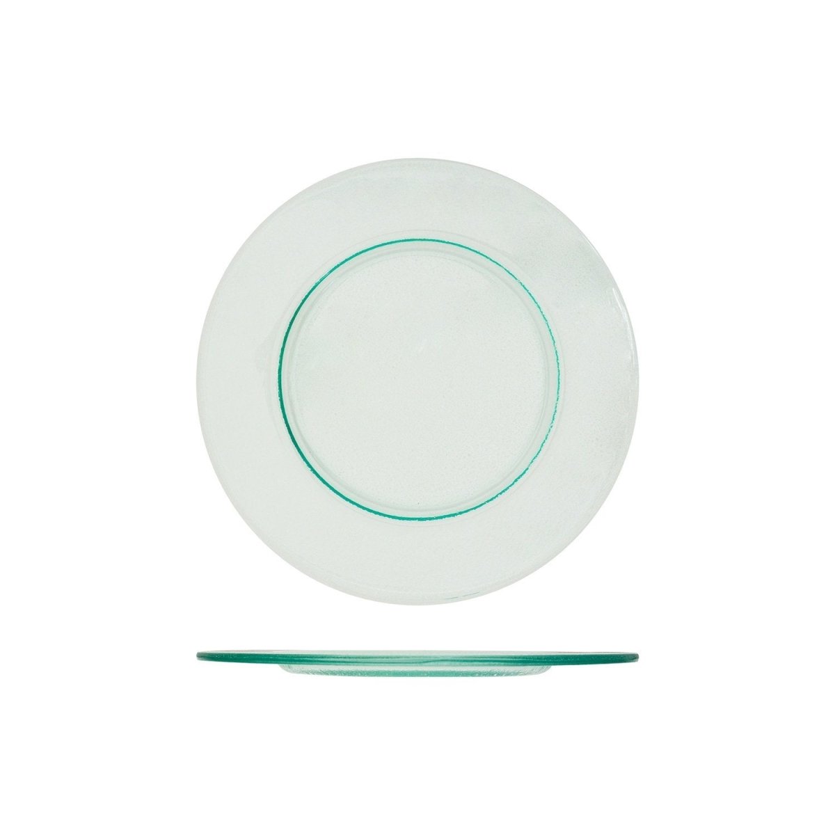 Turgla Fusion Glass Dinnerware dia.11.75" h:0.75" Round Clear Glass Platter, Set of 6 (04 - 344 - 30CLR) - iFoodservice Online