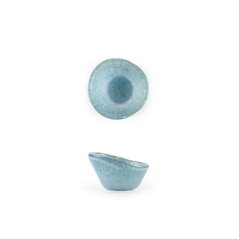 Turgla Fusion Glass Dinnerware dia.2.75" h:1.5" 2 oz. Round Blue Glass Ramekin, Set of 24 (10 - 029 - 06BBL) - iFoodservice Online