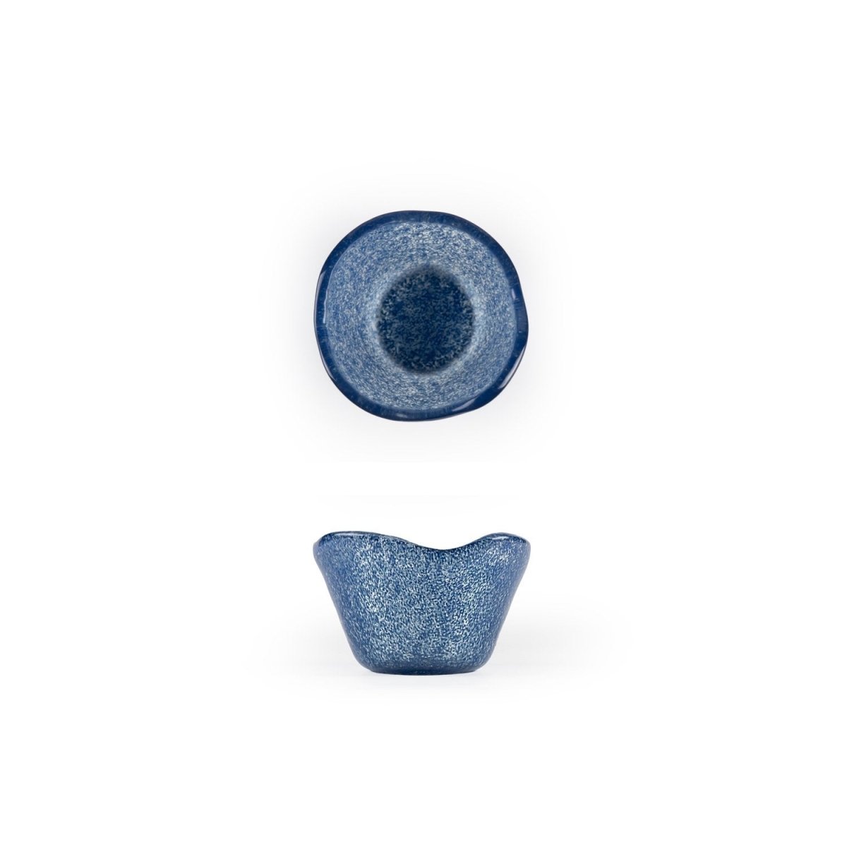 Turgla Fusion Glass Dinnerware dia.2.75" h:1.5" 2 oz. Round Blue Glass Ramekin, Set of 24 (10 - 029 - 06CBL) - iFoodservice Online