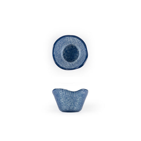 Turgla Fusion Glass Dinnerware dia.2.75" h:1.5" 2 oz. Round Blue Glass Ramekin, Set of 24 (10 - 029 - 06CBL) - iFoodservice Online