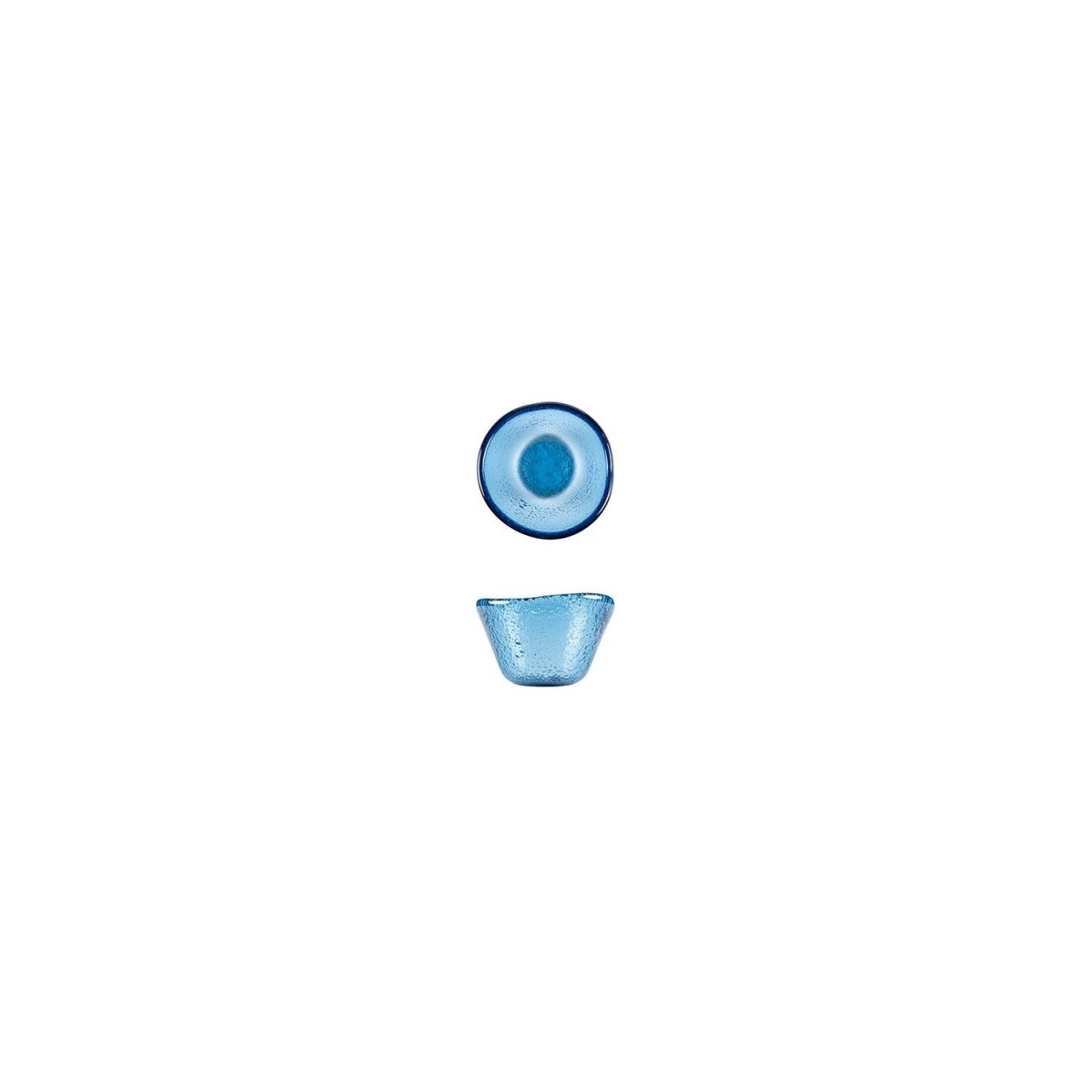 Turgla Fusion Glass Dinnerware dia.3.25" h:2" 4 oz. Round Transparent Blue Glass Ramekin, Set of 24 (10 - 029 - 09TBLU) - iFoodservice Online