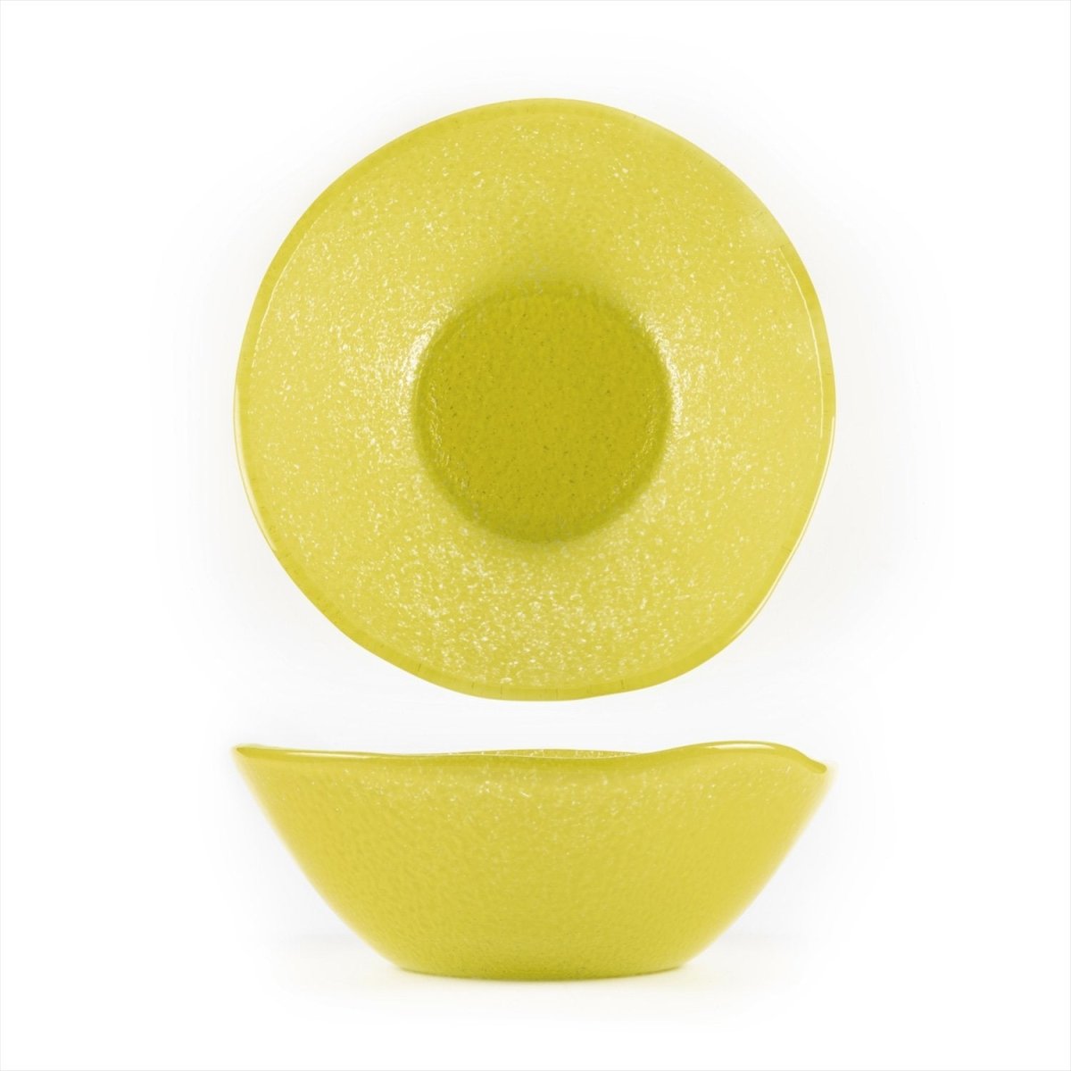 Turgla Fusion Glass Dinnerware dia.7.5" h:2.75" 20 oz. Round Yellow Glass Bowl, Set of 12 (10 - 027 - 20YLW) - iFoodservice Online