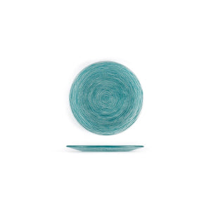 Turgla Fusion Glass Dinnerware dia.7.75" Round Blue Glass Plate, Set of 12 (04 - 396 - 20TRQ) - iFoodservice Online