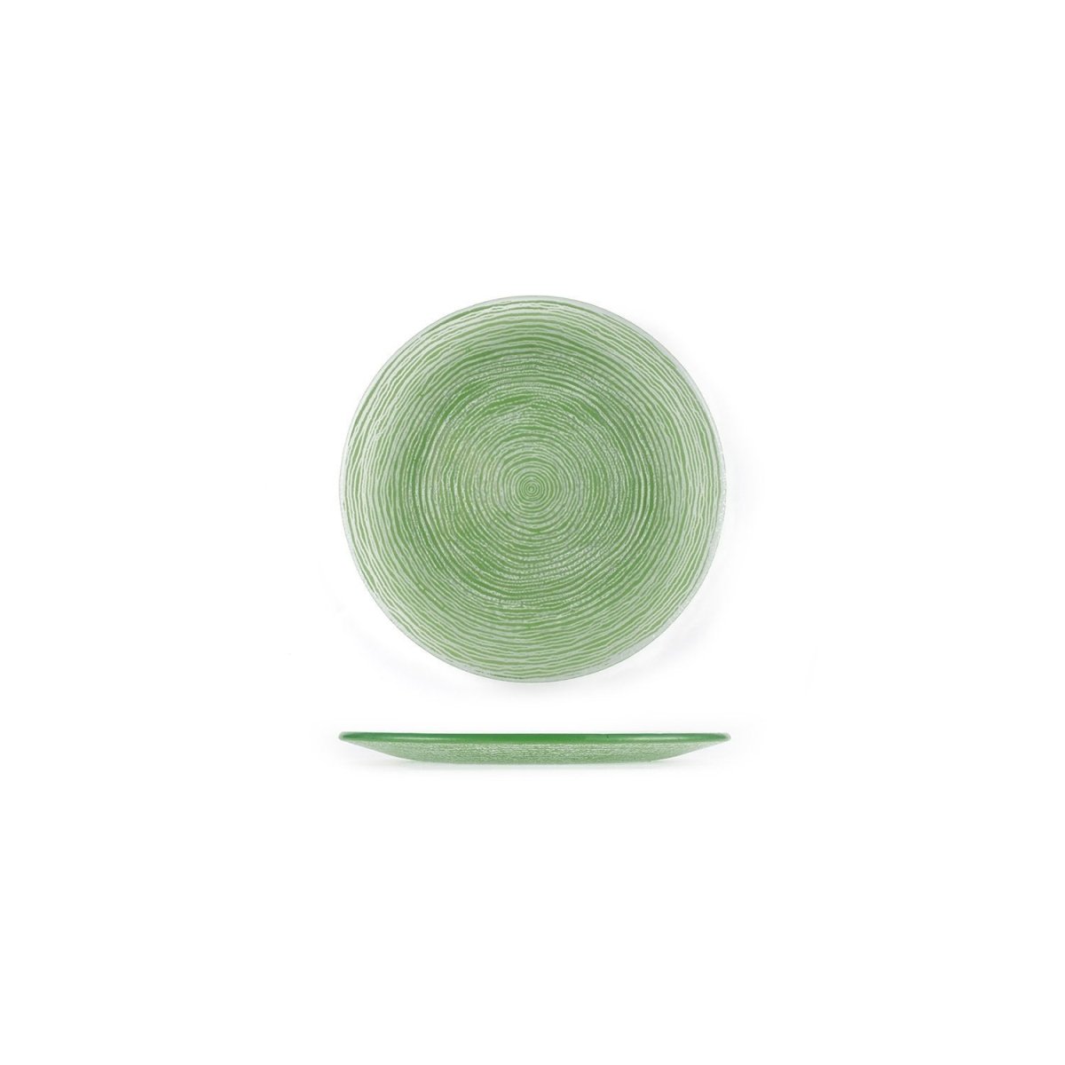 Turgla Fusion Glass Dinnerware dia.7.75" Round Green Glass Plate, Set of 12 (04 - 396 - 20GRN) - iFoodservice Online