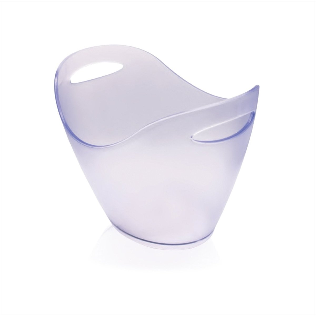 Turgla Polycarbonate Misc 13.75" x 13.75" x h:10" Oval Frosted Polycarbonate Ice Bucket (Set of 3) (R - BCKCMP350FRS) - iFoodservice Online