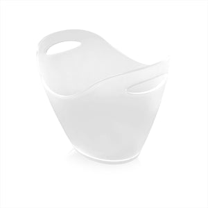 Turgla Polycarbonate Misc 13.75" x 13.75" x h:10" Oval White Polycarbonate Ice Bucket (Set of 3) (R - BCKCMP350WHT) - iFoodservice Online
