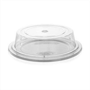 Turgla Polycarbonate Misc dia.12" h:2.75" Round Clear Polycarbonate Plate Cover (Set of 25) (R - SRVCVR304CLR) - iFoodservice Online