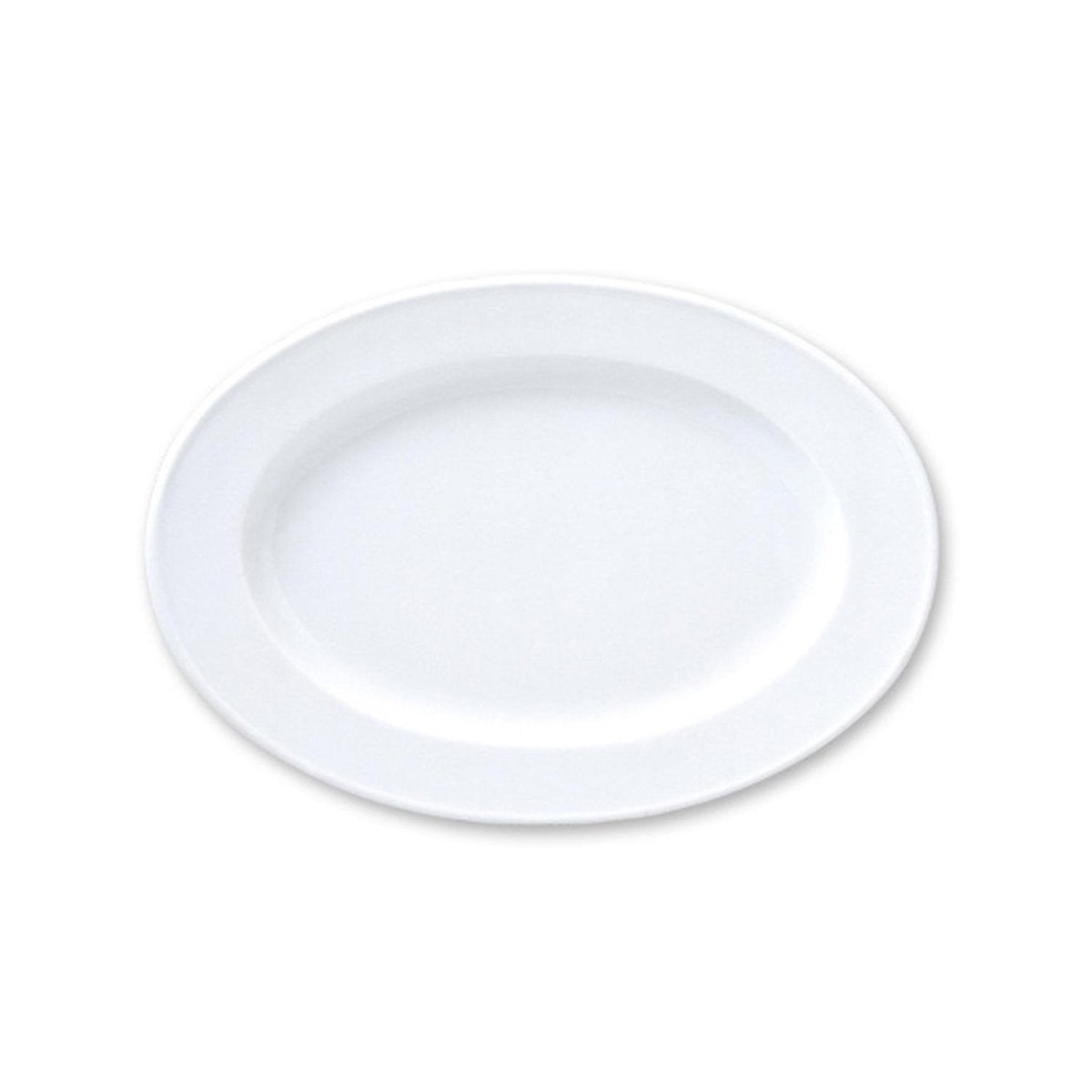 Turgla Porcelain Delta 13" x 9" x h:1.25" Oval White Porcelain Platter (Set of 6) (DO34KY00) - iFoodservice Online