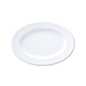 Turgla Porcelain Delta 13" x 9" x h:1.25" Oval White Porcelain Platter (Set of 6) (DO34KY00) - iFoodservice Online