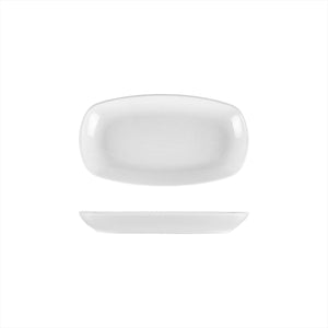 Turgla Porcelain Delta - Coupe 9.25" x 6.25" x h:1" Oval White Porcelain Platter (Set of 6) (KO24KY00) - iFoodservice Online