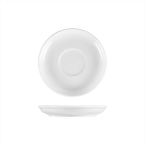 Turgla Porcelain Delta - Coupe dia.5.75" Round White Porcelain Saucer (Set of 12) (EO01CT00) - iFoodservice Online