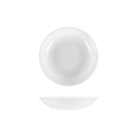 Turgla Porcelain Delta - Coupe dia.8" h:1.5" 18 oz. Round White Porcelain Deep Plate (Set of 12) (EO20CK00) - iFoodservice Online