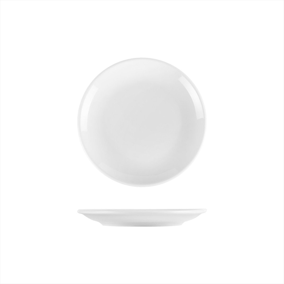Turgla Porcelain Delta - Coupe dia.8.25" Round White Porcelain Plate (Set of 12) (EO21DU00) - iFoodservice Online