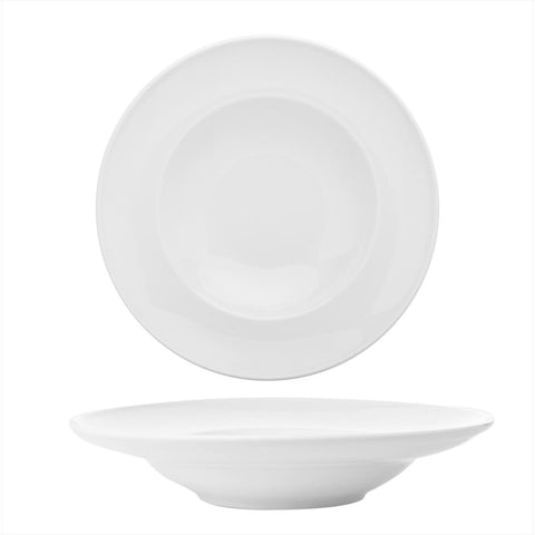 Turgla Porcelain Delta dia.11.75" h:2.5" 17 oz. Round White Porcelain Bowl (Set of 6) (RN30CK00) - iFoodservice Online