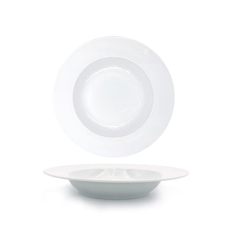 Turgla Porcelain Delta dia.9" h:1.5" 8 oz. Round White Porcelain Bowl (Set of 12) (D123CK00) - iFoodservice Online