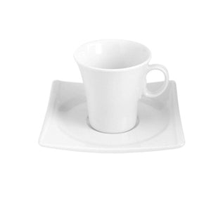 Turgla Porcelain Hong Kong 5.5" x 5.5" Square White Porcelain Saucer (Set of 12) (HKG01CT00) - iFoodservice Online