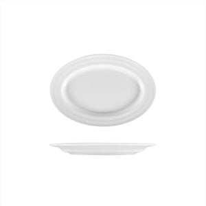 Turgla Porcelain Lizbon 9.5" x 6.75" x h:1" Oval White Porcelain Platter (Set of 6) (LIZ24KY00) - iFoodservice Online