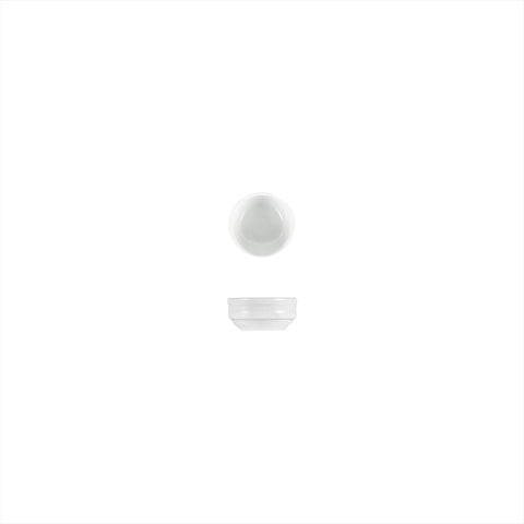 Turgla Porcelain Lizbon dia.2.25" h:1" 1 oz. Round White Porcelain Bowl (Set of 24) (LIZ06JK00) - iFoodservice Online