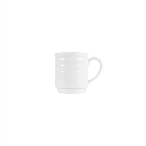 Turgla Porcelain Lizbon dia.3" h:3.5" 10 oz. Round White Porcelain Mug (Set of 12) (LIZ01MG00) - iFoodservice Online