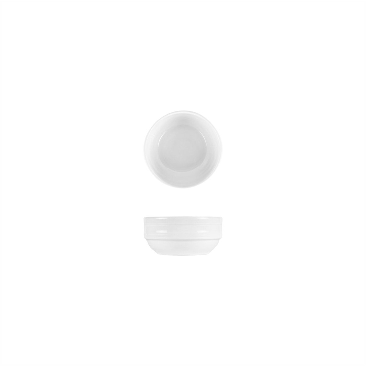 Turgla Porcelain Lizbon dia.4" h:1.75" 8 oz. Round White Porcelain Bowl (Set of 24) (LIZ10JK00) - iFoodservice Online
