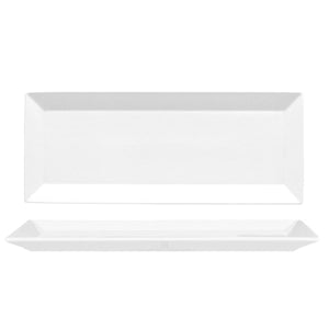 Turgla Porcelain Merid 13.5" x 5.5" x h:0.75" Square White Porcelain Platter (Set of 6) (MER34KY00) - iFoodservice Online