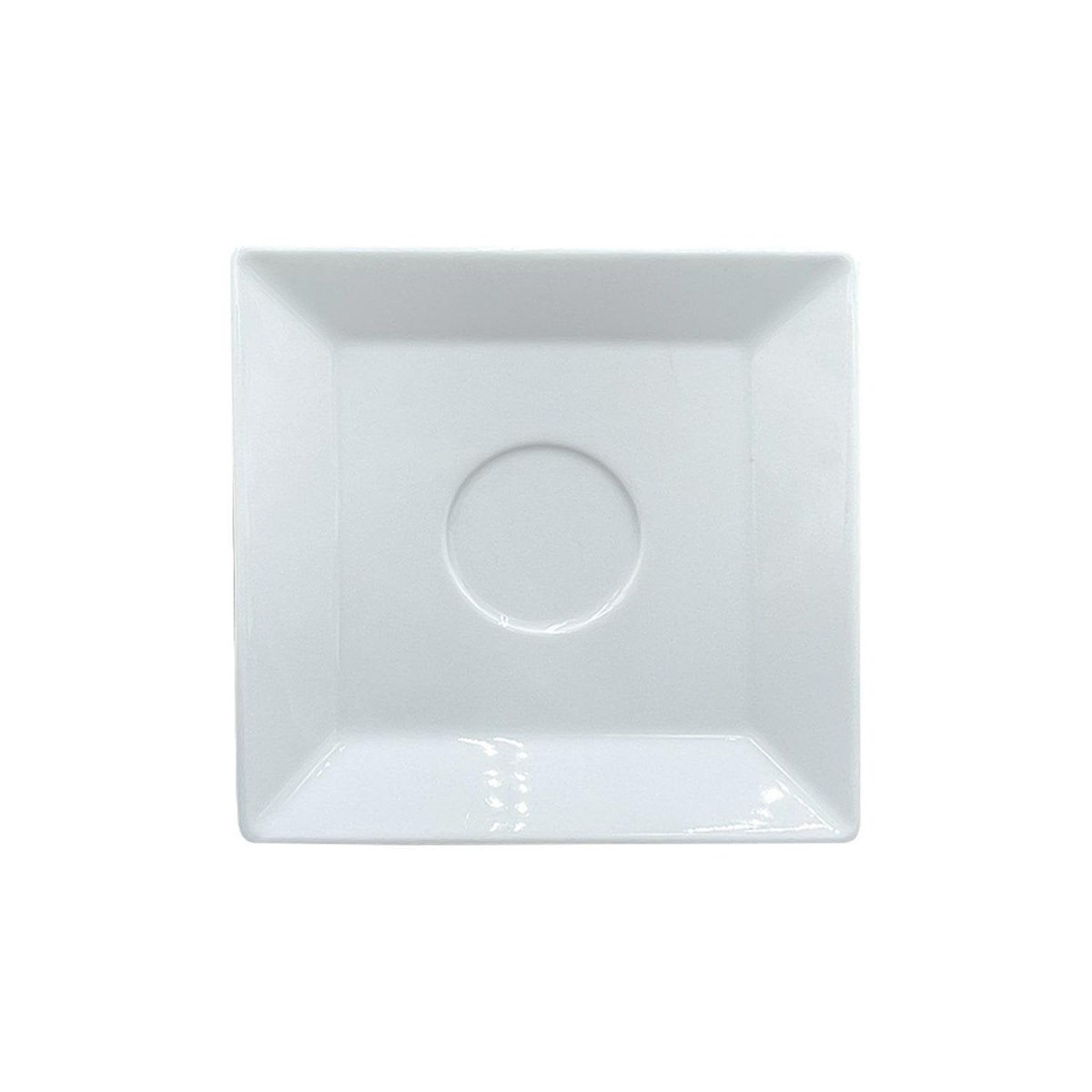 Turgla Porcelain Merid 5.5" x 5.5" Square White Porcelain Saucer (Set of 12) (MER19CT00) - iFoodservice Online