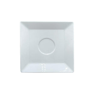 Turgla Porcelain Merid 5.5" x 5.5" Square White Porcelain Saucer (Set of 12) (MER19CT00) - iFoodservice Online