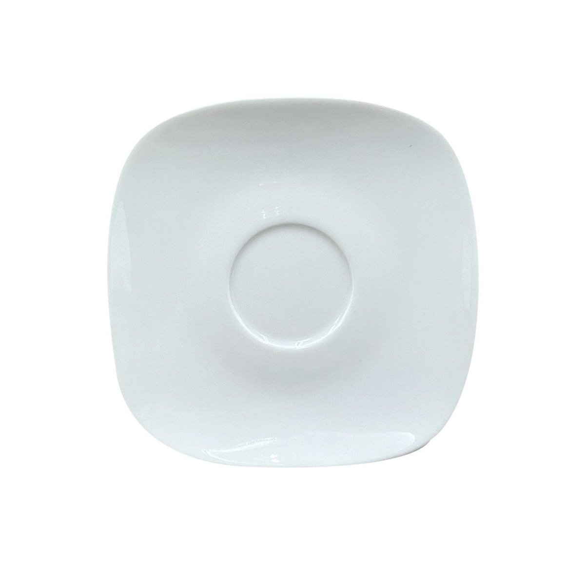 Turgla Porcelain Mimoza 5.5" x 5.5" Square White Porcelain Saucer (Set of 12) (MMZ01CT00) - iFoodservice Online
