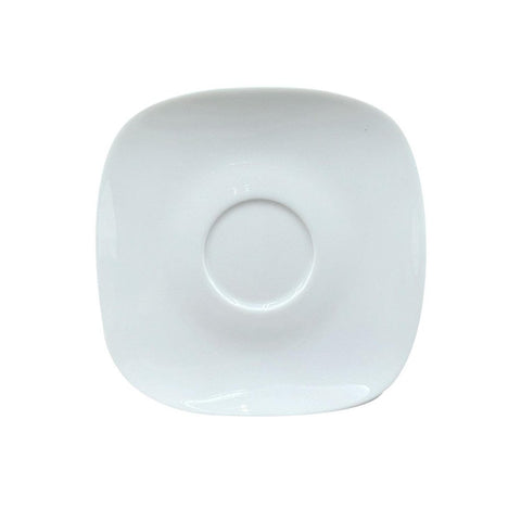 Turgla Porcelain Mimoza 5.5" x 5.5" Square White Porcelain Saucer (Set of 12) (MMZ01CT00) - iFoodservice Online