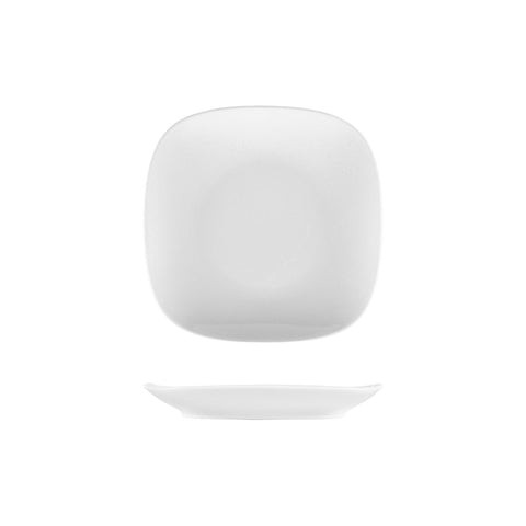 Turgla Porcelain Mimoza 7" x 7" Square White Porcelain Plate (Set of 12) (MMZ21DU00) - iFoodservice Online