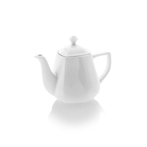 Turgla Porcelain Mimoza dia.5.5" h:5.25" 25 oz. Round White Porcelain Coffee/Tea Pot (Set of 6) (MRS02DM00) - iFoodservice Online