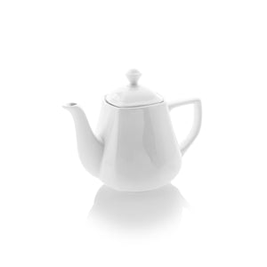 Turgla Porcelain Mimoza dia.8.5" h:6.75" 45 oz. Round White Porcelain Coffee/Tea Pot (Set of 6) (MRS03DM00) - iFoodservice Online