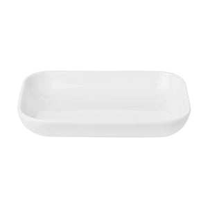 Turgla Porcelain Santa Monica 5.5" x 4" x h:1" Rectangular White Porcelain Platter (Set of 12) (SNO14KY00) - iFoodservice Online