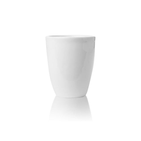 Turgla Porcelain Santa Monica dia.3" h:3.5" 8 oz. Round White Porcelain Mug (Set of 12) (SNO01MG00) - iFoodservice Online