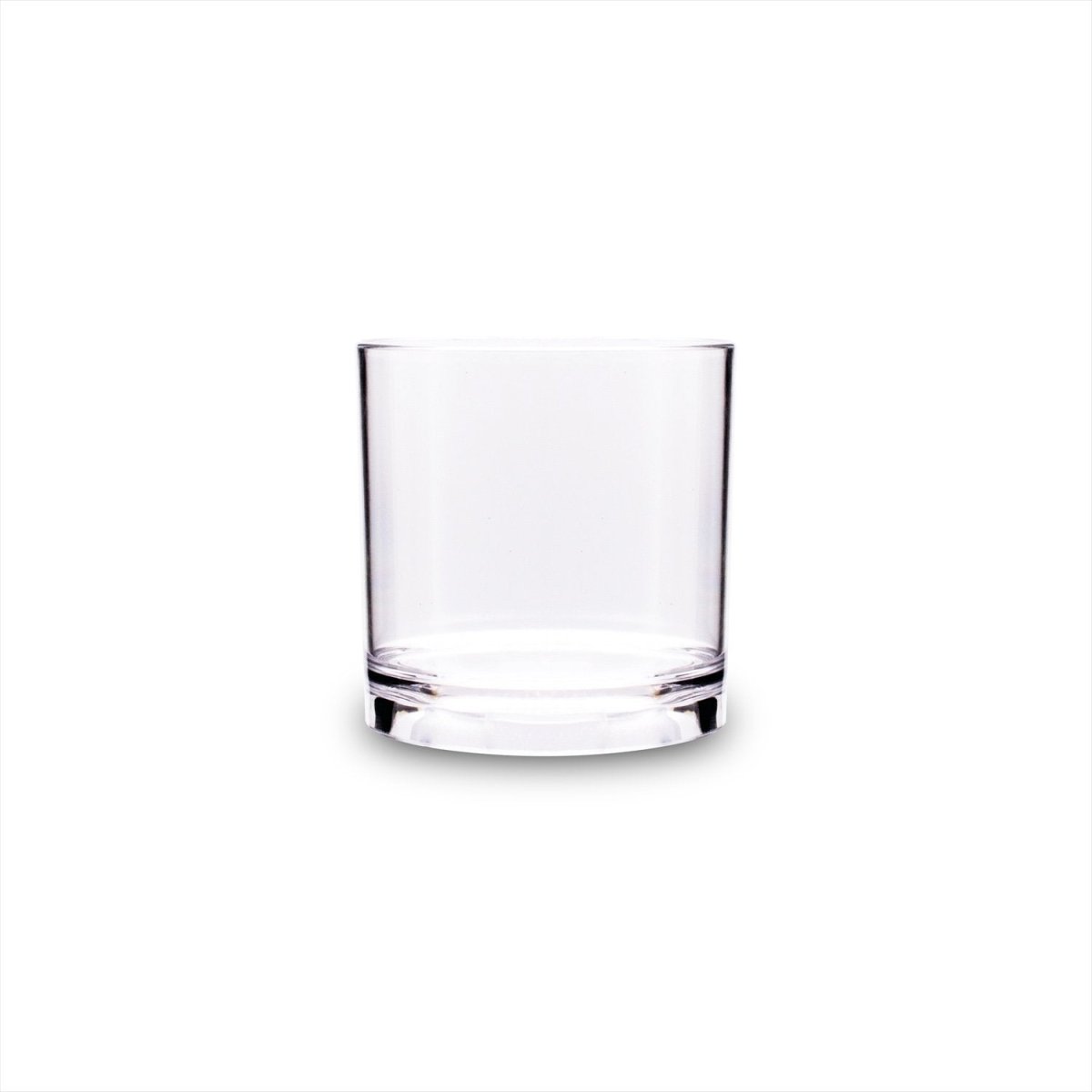 Turgla Rubikap Premium dia.3" h:3" 8 oz. Round Clear Polycarbonate Whisky Glass (Set of 60) (R - PRMTMB250CLR) - iFoodservice Online